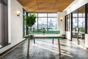 ping pong table in sunny room